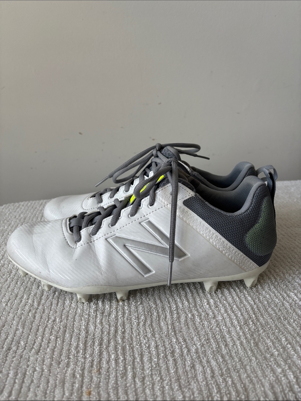 New Balance Burn X LaCross cleats White & Gray Athletic Cleats women sz 10 - Picture 4 of 9
